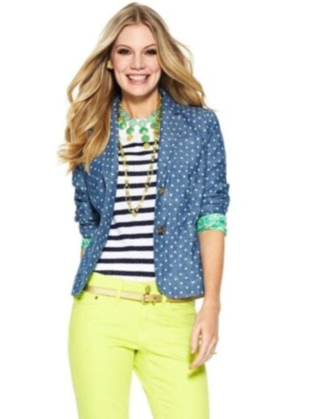 C Wonder Blue Polka Dot Blazer